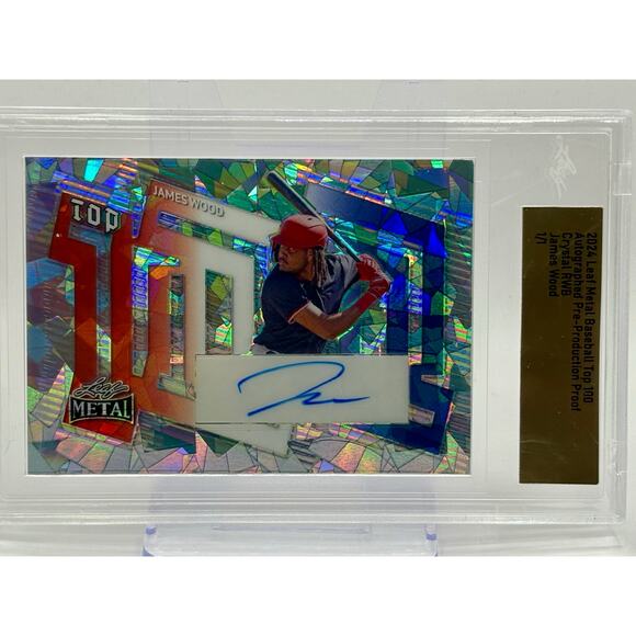 2024 Leaf Metal Encased Proof James Wood Red White Blue Auto 1/1 SSP Nationals - Picture 1 of 2
